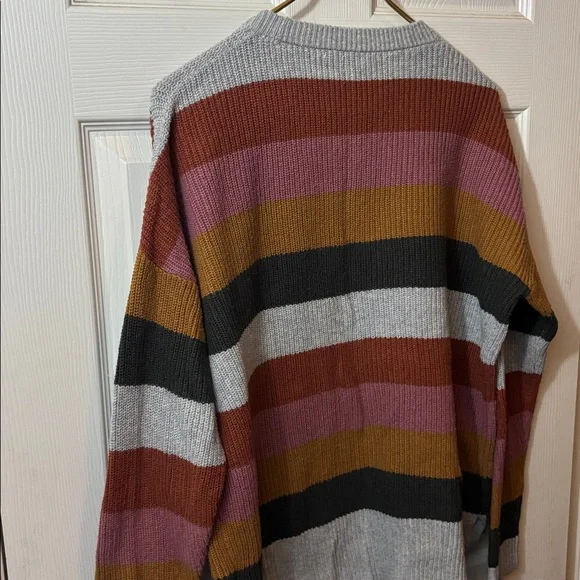 Madewell Striped Rib-Knit Crewneck Sweater in Mustard, Pink, Gray & Olive - Picture 6 of 9